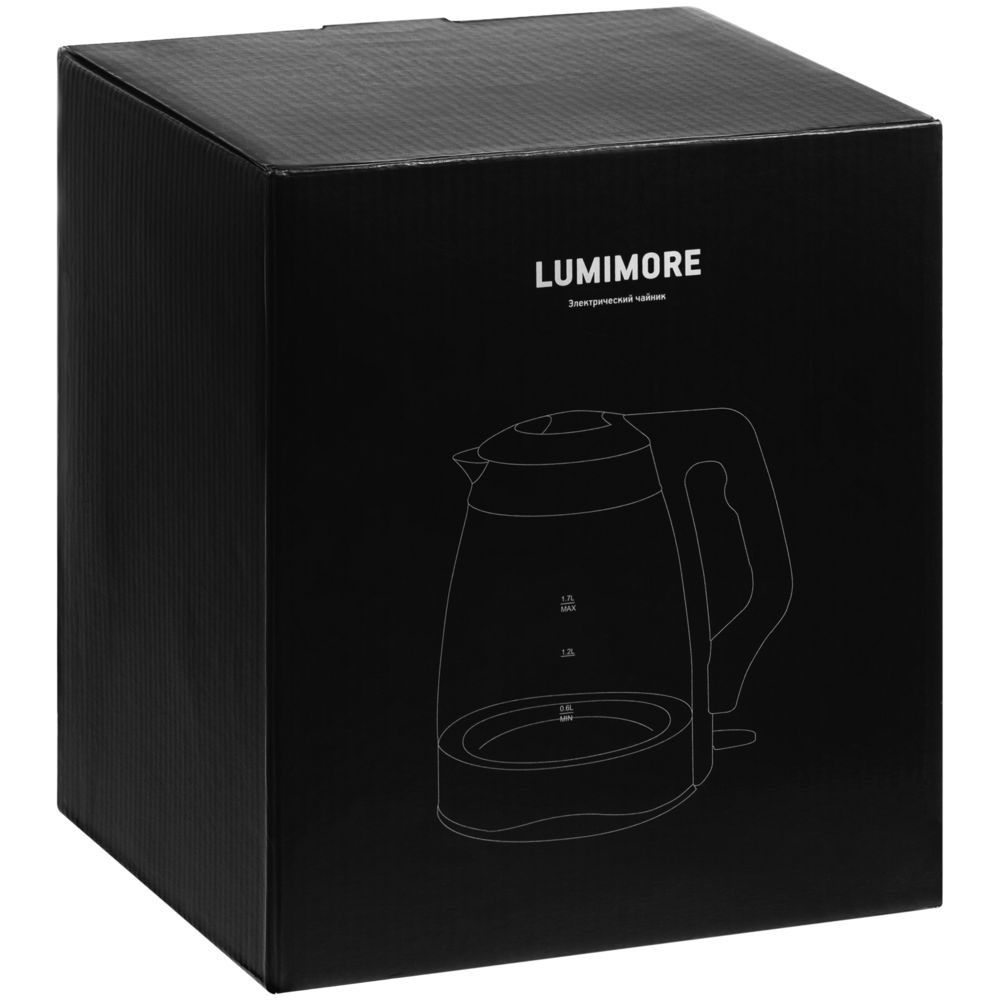 картинка Электрический чайник Lumimore, стеклянный, серебристо-черный от магазина Одежда+