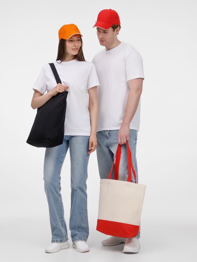 картинка Холщовая сумка Shopaholic, красная от магазина Одежда+