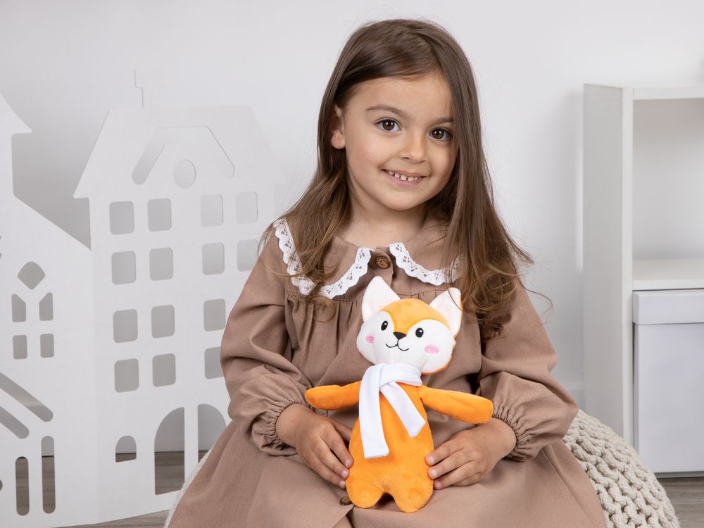 картинка Мягкая игрушка Beastie Toys, лисенок с белым шарфом от магазина Одежда+