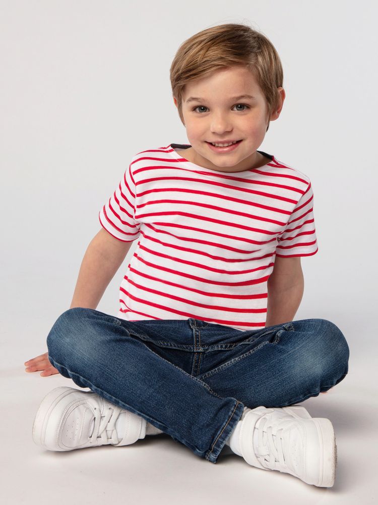 картинка Футболка детская Miles Kids белая с красным от магазина Одежда+
