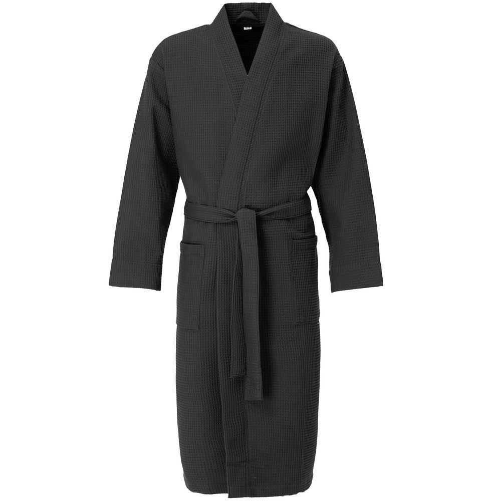 картинка Халат вафельный Kimono, черный от магазина Одежда+
