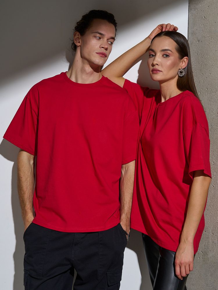 картинка Футболка Oversize Premium, красная от магазина Одежда+