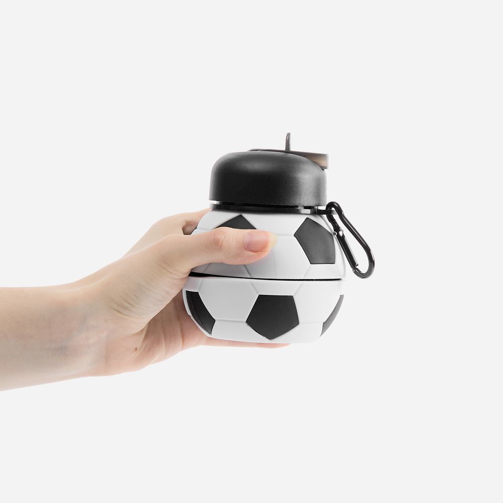 картинка Складная бутылка для воды Football Flex, белая с черным от магазина Одежда+