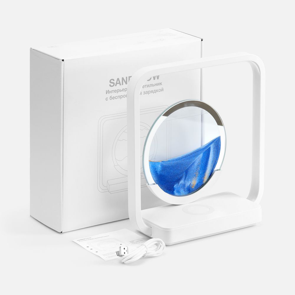 картинка Интерьерный светильник с беспроводной зарядкой Sandflow, белый от магазина Одежда+