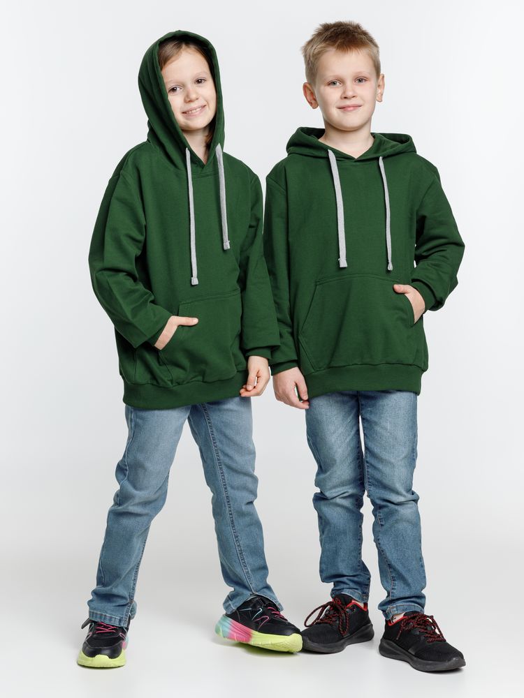 картинка Толстовка с капюшоном детская Kirenga Kids, темно-зеленая от магазина Одежда+
