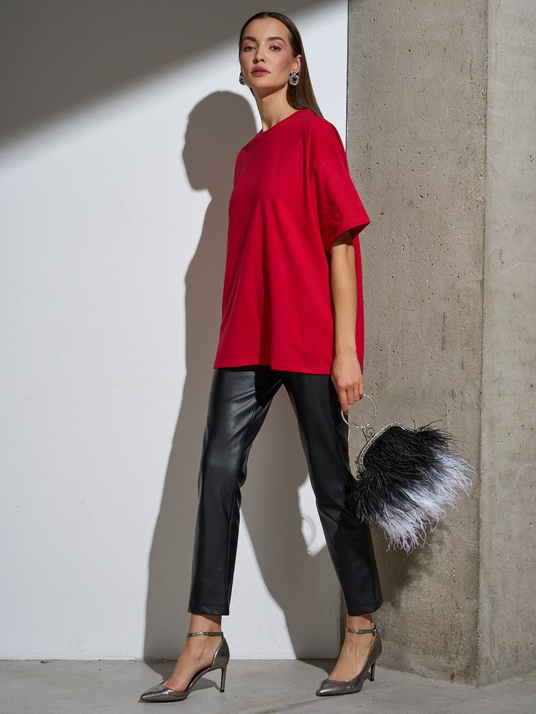 картинка Футболка Oversize Premium, красная от магазина Одежда+