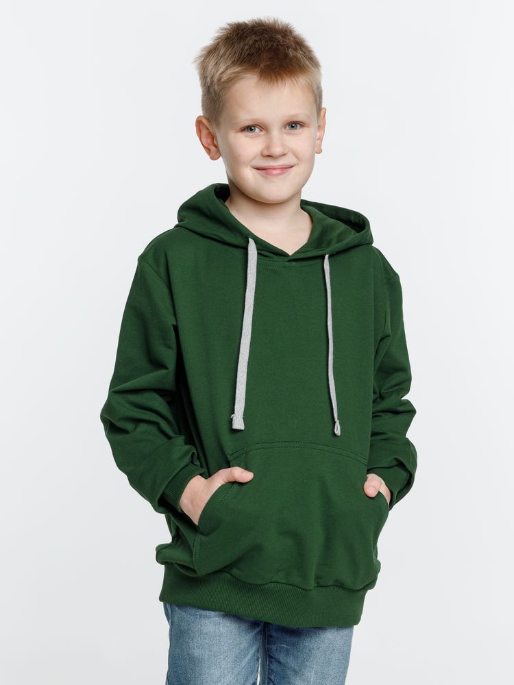картинка Толстовка с капюшоном детская Kirenga Kids, темно-зеленая от магазина Одежда+