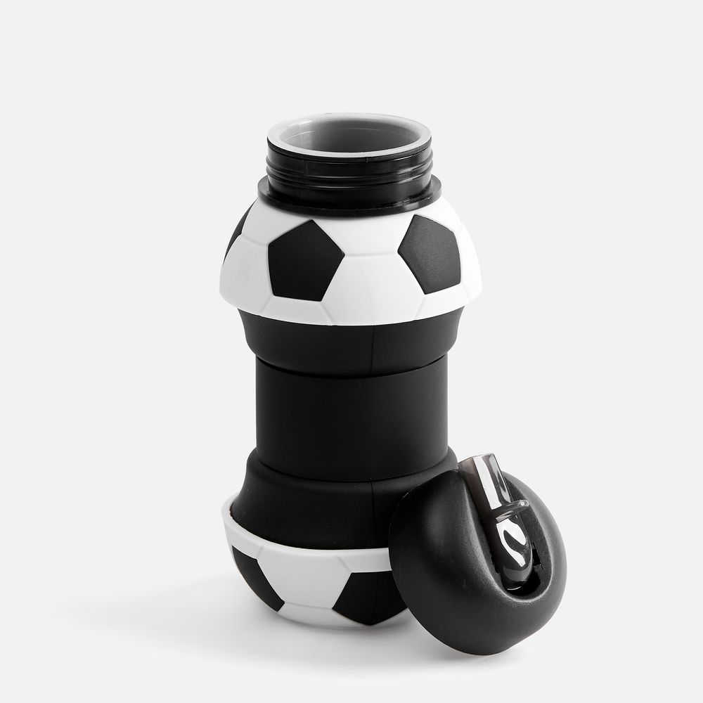 картинка Складная бутылка для воды Football Flex, белая с черным от магазина Одежда+