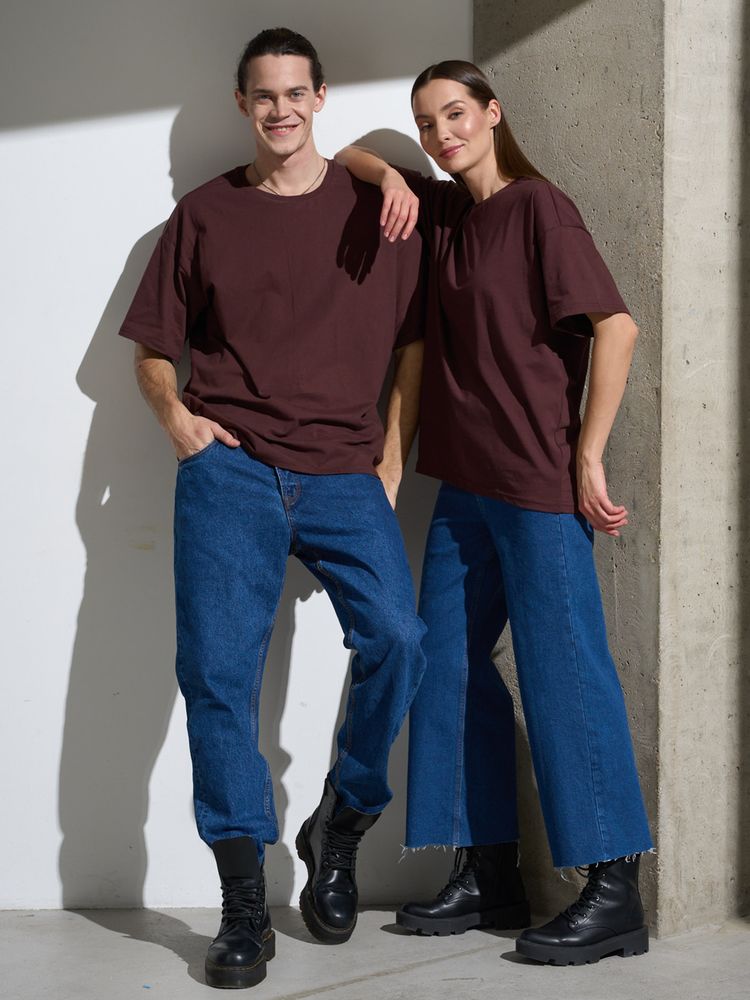 картинка Футболка Oversize Premium, коричневая (шоколад) от магазина Одежда+