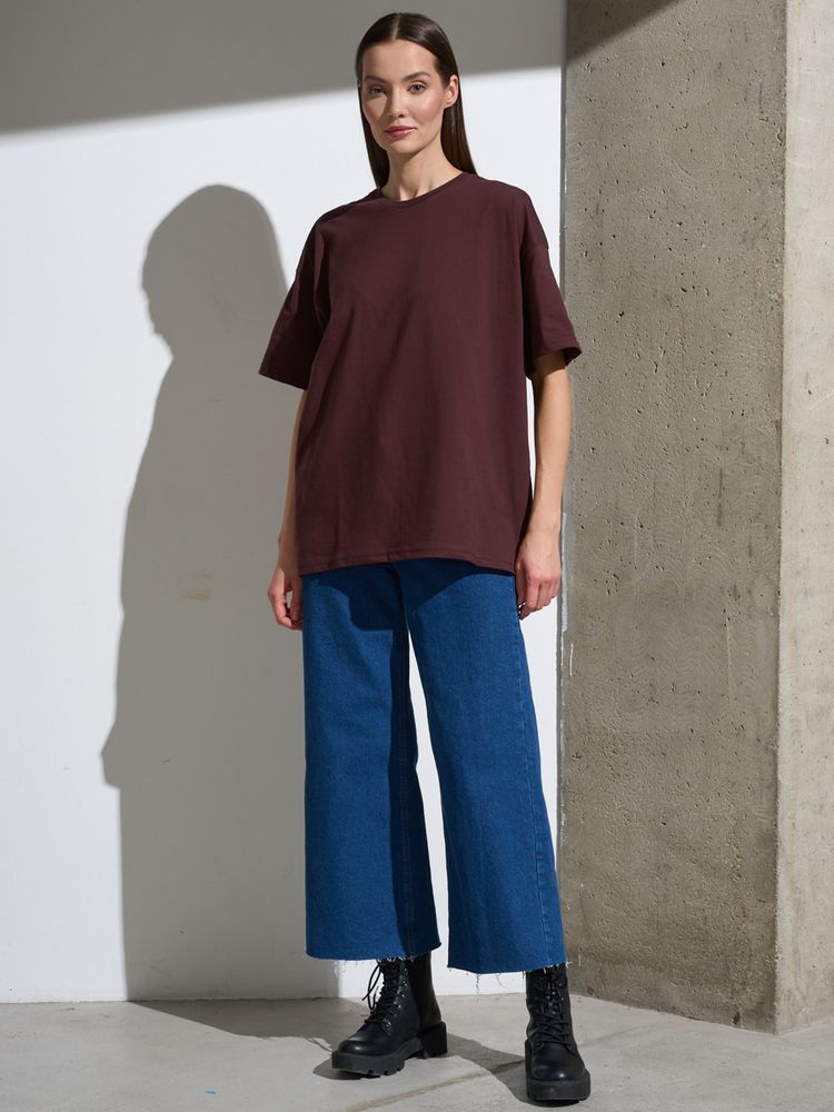 картинка Футболка Oversize Premium, коричневая (шоколад) от магазина Одежда+