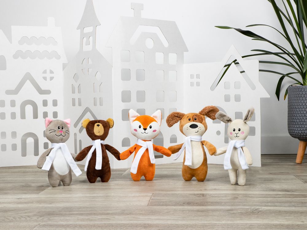 картинка Мягкая игрушка Beastie Toys, лисенок с белым шарфом от магазина Одежда+