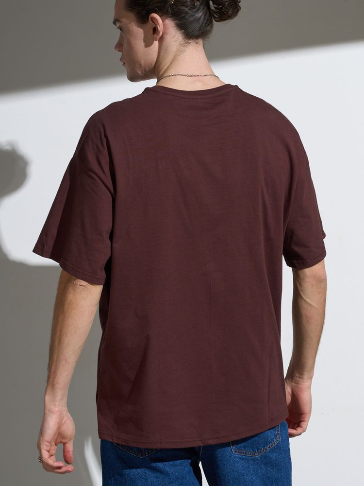 картинка Футболка Oversize Premium, коричневая (шоколад) от магазина Одежда+
