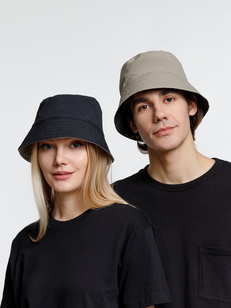 картинка Панама Nylon двусторонняя, черная с хаки от магазина Одежда+