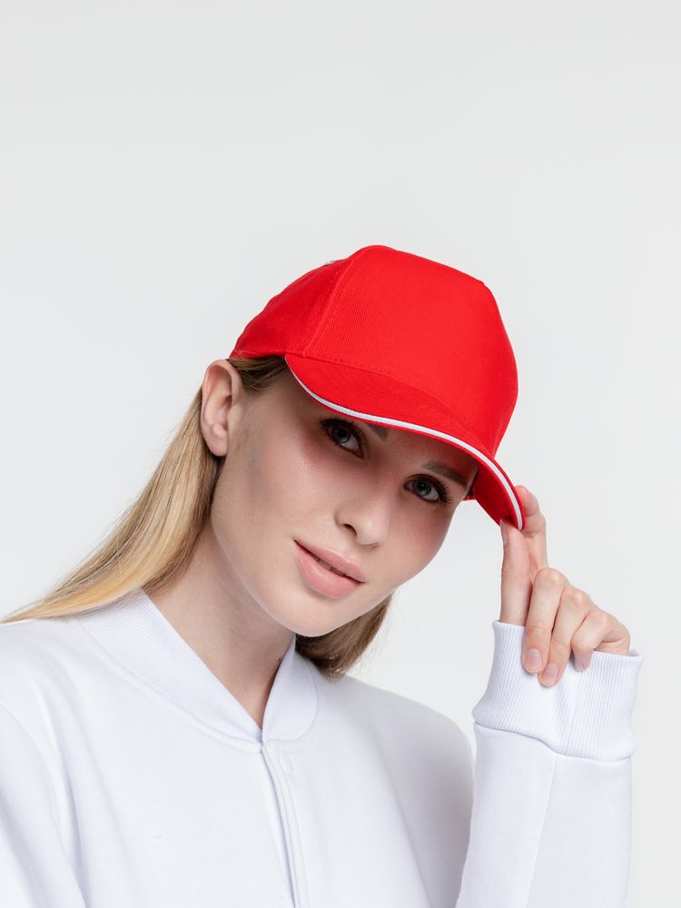 картинка Бейсболка Classic 2.0, красная с белым кантом от магазина Одежда+